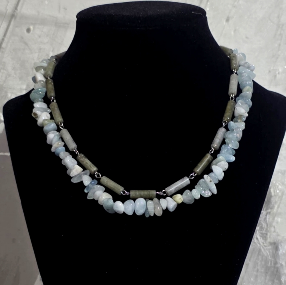 Aquamarine and Labradorite Necklace